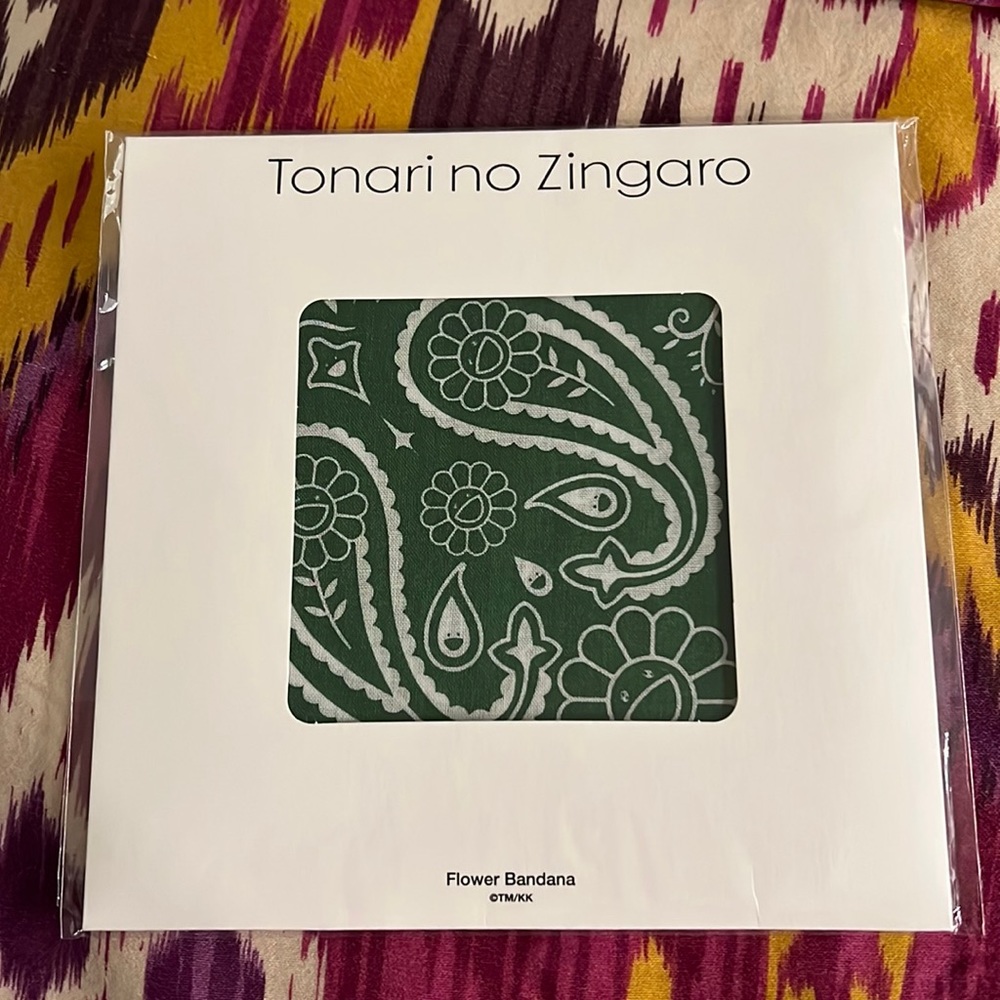NWT Takashi Murakami Artist Bandana Flower motif  green